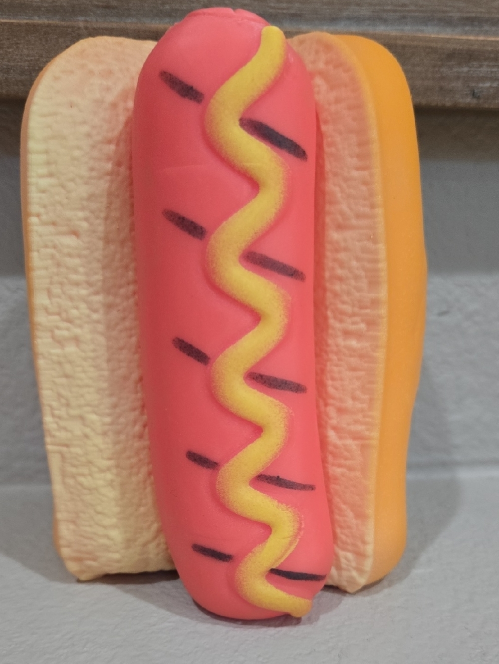 Sunny Days Squishy Hot Dog Toy - Pink & Yellow